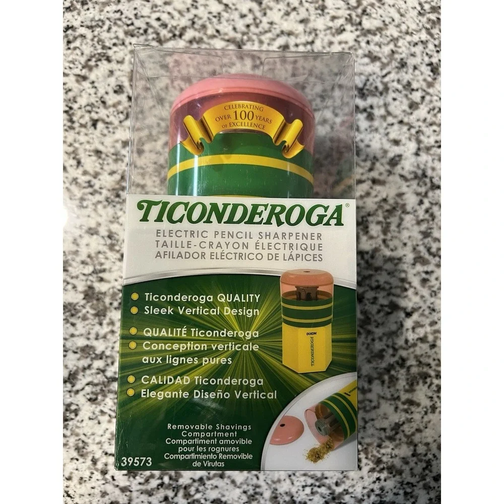 Ticonderoga Electric Pencil Shaped Sharpener School Classroom Teacher NEW IN BOX